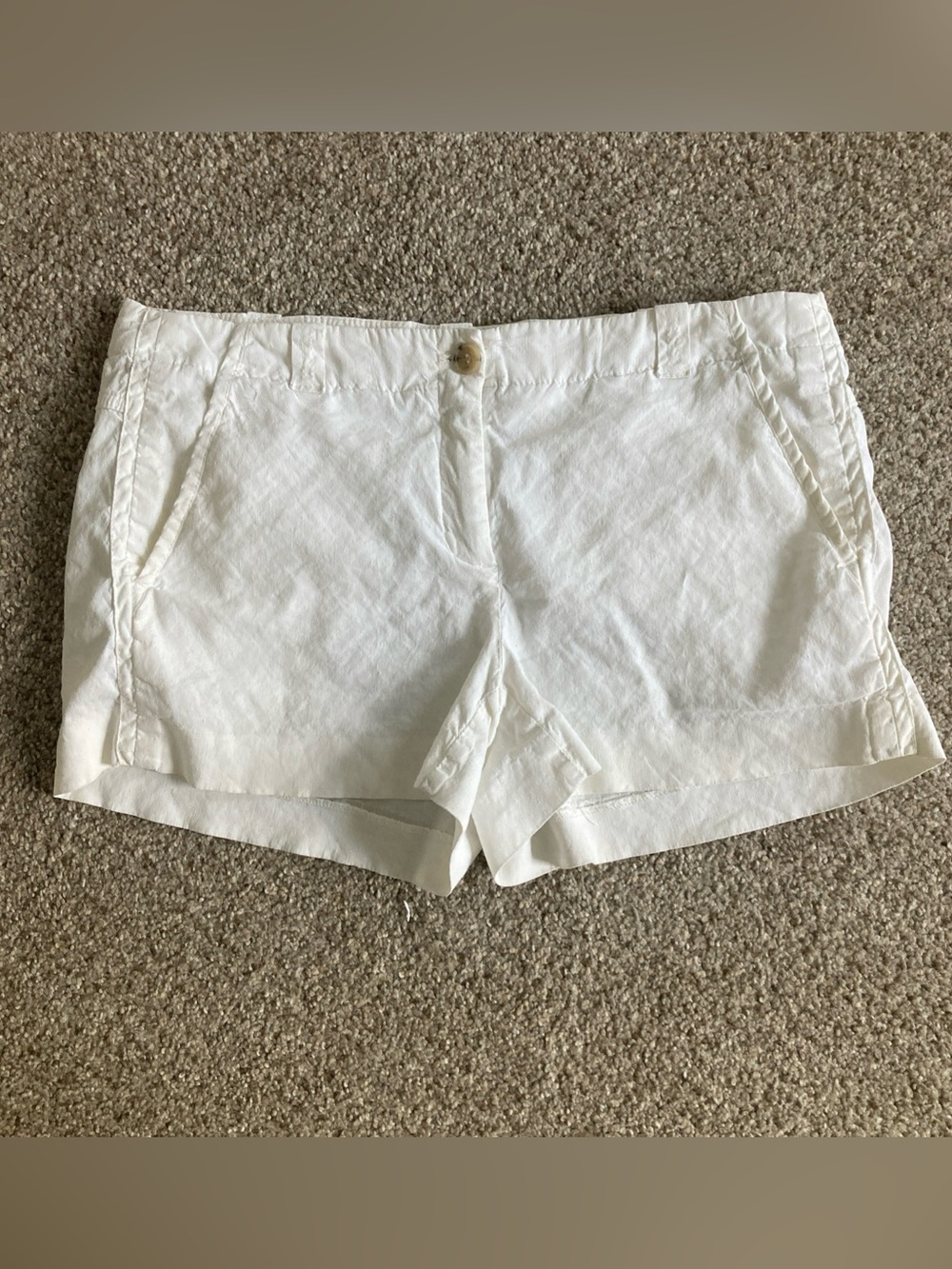 Theory | Linen Blend Shorts in Creamy White Size 10 Quiet Luxury